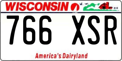 WI license plate 766XSR