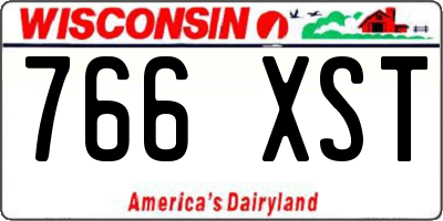 WI license plate 766XST