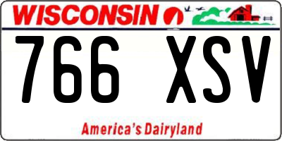 WI license plate 766XSV