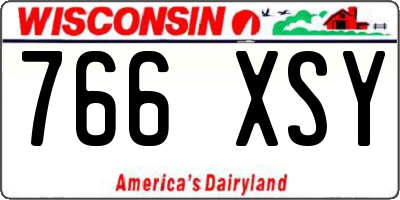 WI license plate 766XSY