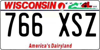 WI license plate 766XSZ