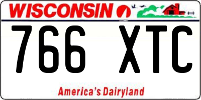 WI license plate 766XTC