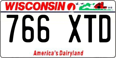 WI license plate 766XTD