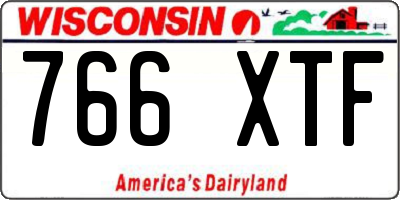 WI license plate 766XTF