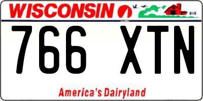 WI license plate 766XTN