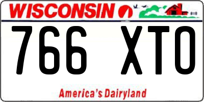 WI license plate 766XTO
