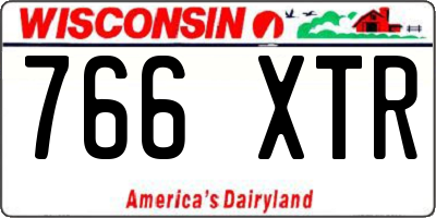 WI license plate 766XTR