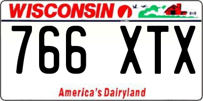 WI license plate 766XTX