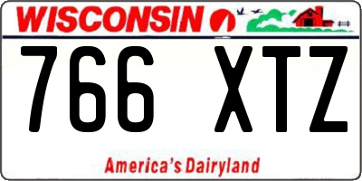 WI license plate 766XTZ