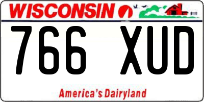 WI license plate 766XUD