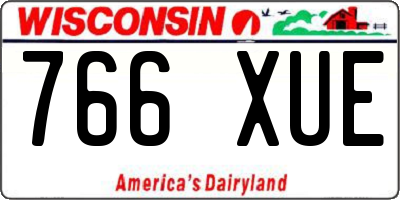 WI license plate 766XUE