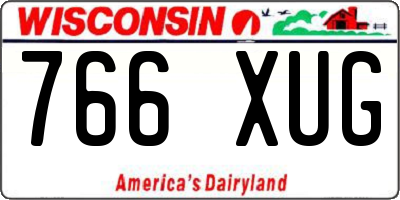WI license plate 766XUG