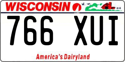 WI license plate 766XUI