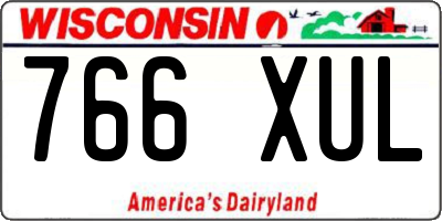 WI license plate 766XUL