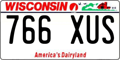 WI license plate 766XUS
