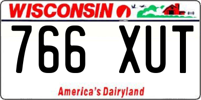WI license plate 766XUT