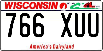 WI license plate 766XUU