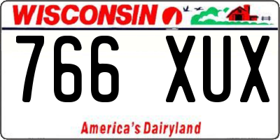 WI license plate 766XUX