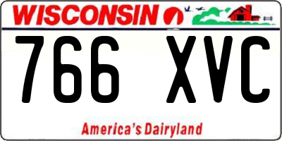 WI license plate 766XVC