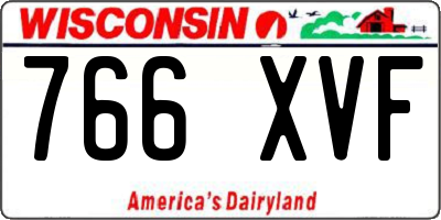 WI license plate 766XVF