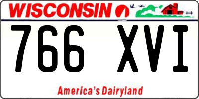 WI license plate 766XVI