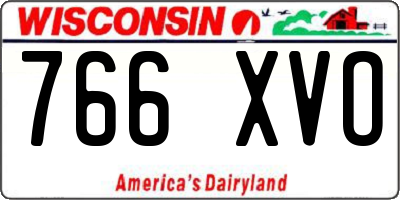 WI license plate 766XVO