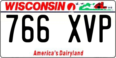 WI license plate 766XVP
