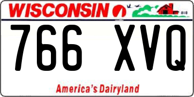 WI license plate 766XVQ