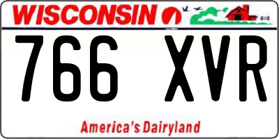 WI license plate 766XVR