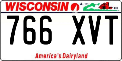 WI license plate 766XVT