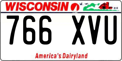 WI license plate 766XVU