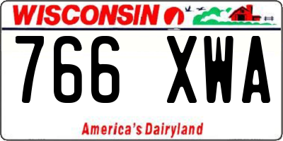 WI license plate 766XWA