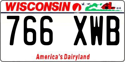 WI license plate 766XWB