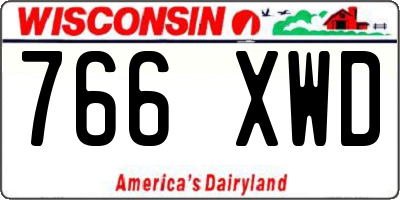 WI license plate 766XWD