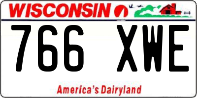 WI license plate 766XWE