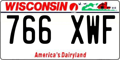 WI license plate 766XWF