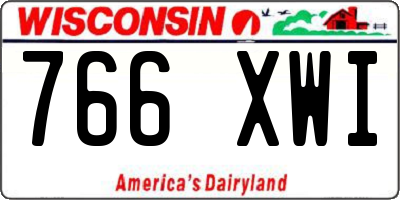 WI license plate 766XWI