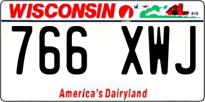 WI license plate 766XWJ
