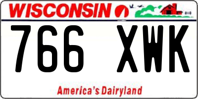 WI license plate 766XWK