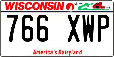 WI license plate 766XWP