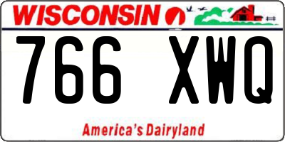 WI license plate 766XWQ