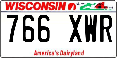 WI license plate 766XWR