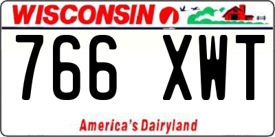 WI license plate 766XWT