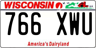 WI license plate 766XWU