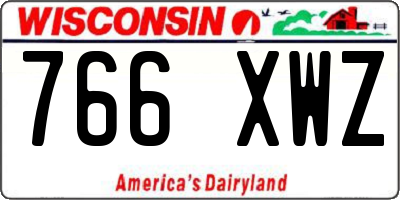 WI license plate 766XWZ