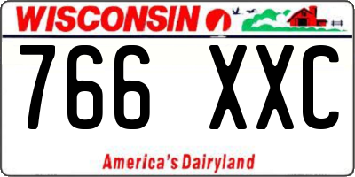 WI license plate 766XXC