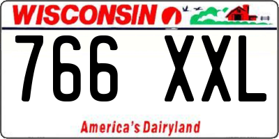 WI license plate 766XXL