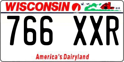WI license plate 766XXR