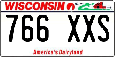 WI license plate 766XXS