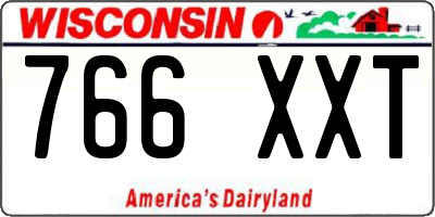 WI license plate 766XXT